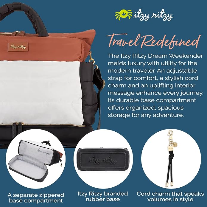 Itzy Ritzy Dream Weekender Travel Bag – Lightweight Overnight Bag - Image 4