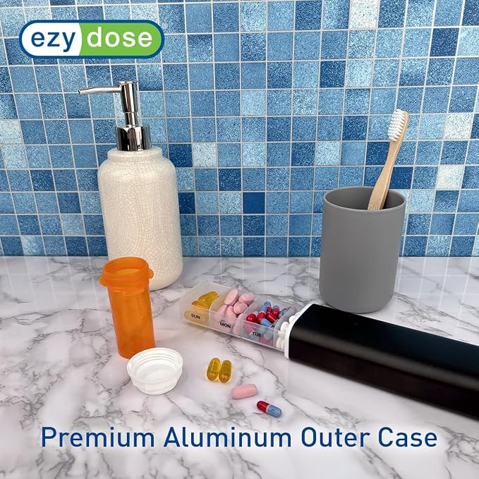 EZY DOSE Slide Pill Organizer, Stylish Medication Storage Case - Image 4