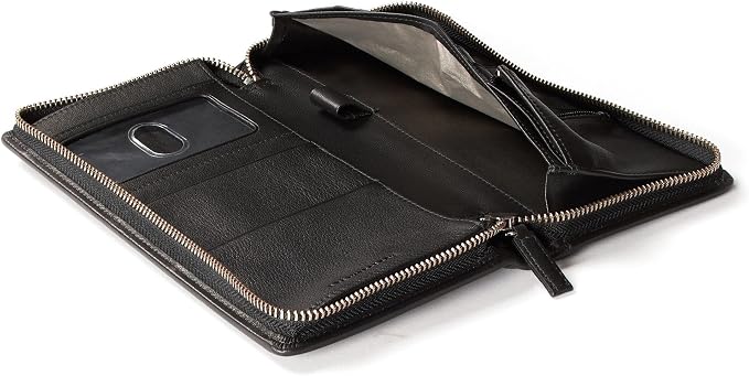 Leatherology RFID Black Onyx Travel Zip Organizer Wallet, Passport Holder - Image 5