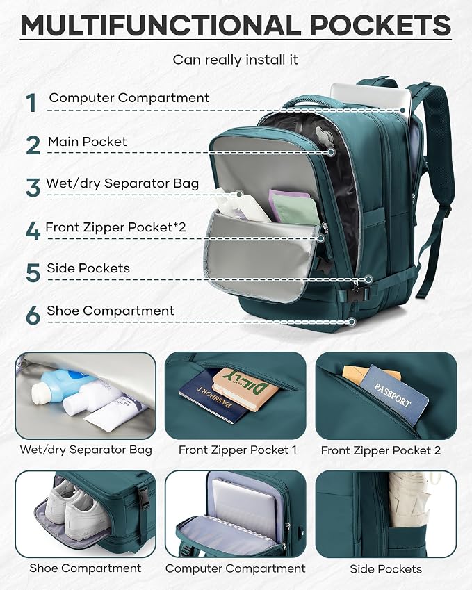 Vacuum Backpack With Vacuum Compression, Expanded Travel Laptop Backpacks - Image 6