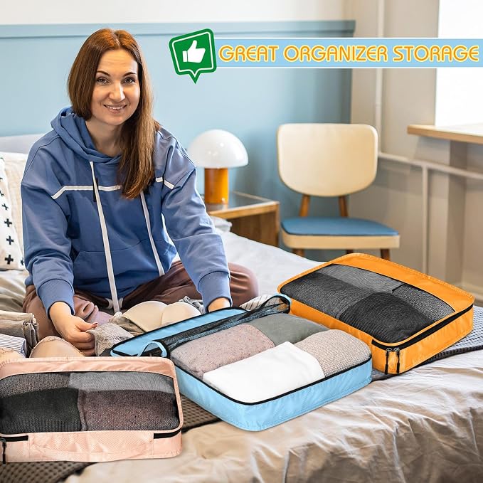 5 Pcs Packing Cubes for Suitcase Large Travel Cubes Carry on Luggage Organizer - Image 5