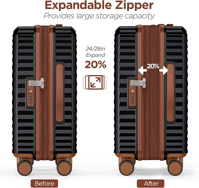 SHOWKOO Suitcase Hardside Expandable Luggage Set, Suitcase - Image 4