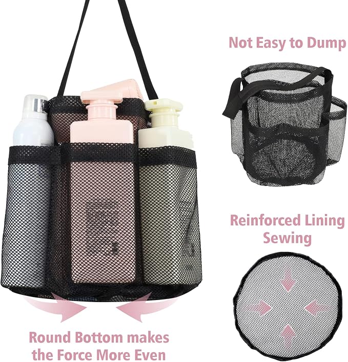F-color Mesh Shower Caddy Portable, Shower Basket Tote - Image 5