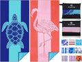 2 Pack Microfiber Lightweight Beach Towel 71"x32" Oversized Extra Large Thin by Qinqinamu