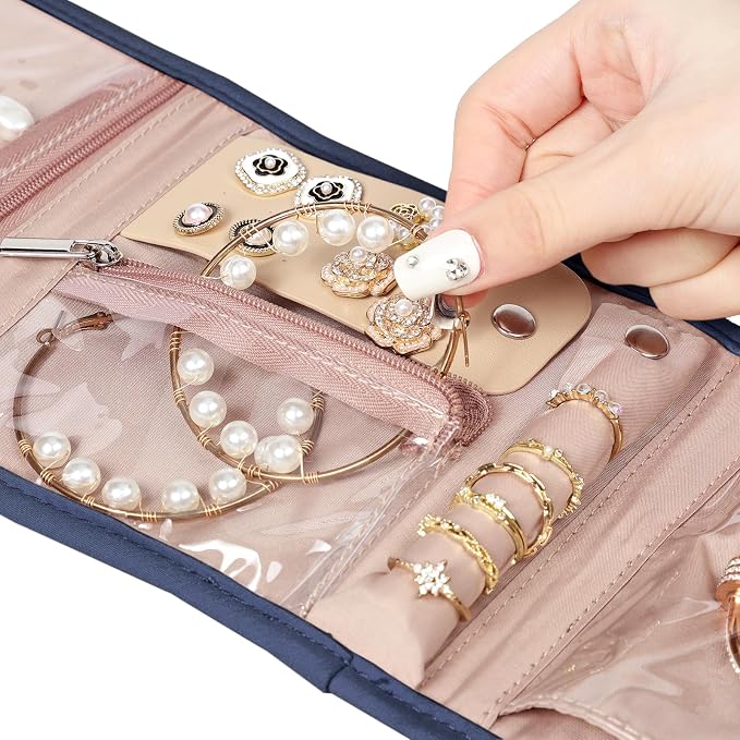 BELALIFE Travel Jewelry Case Organizer, Small Foldable Storage Roll - Image 4