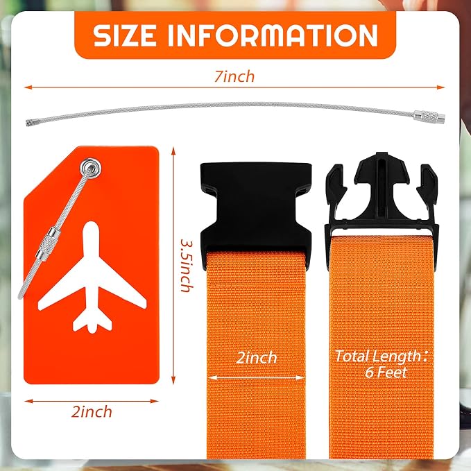Weewooday 8 Pcs Luggage Straps Suitcase Tags Set - Image 2