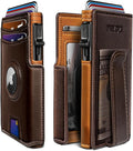 Airtag Wallet for Men, with Money Clip 10 Cards Metal Case Smart Slim Pop Up by Miyozi