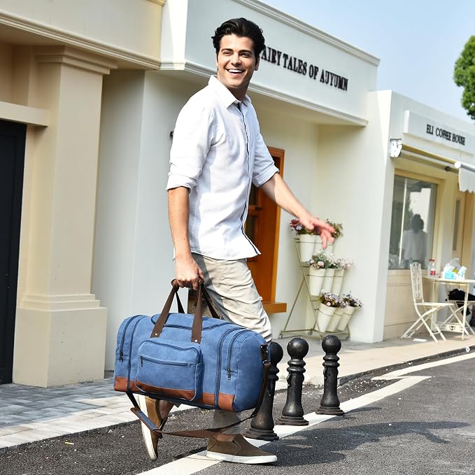 Dimayar Expandable Duffle Bag for Men, 50L Large-Capacity Weekender, - Image 3