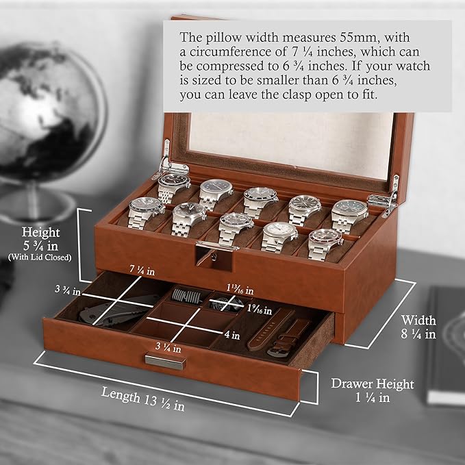 ROTHWELL 10-Slot Watch Box in Leather - Image 2