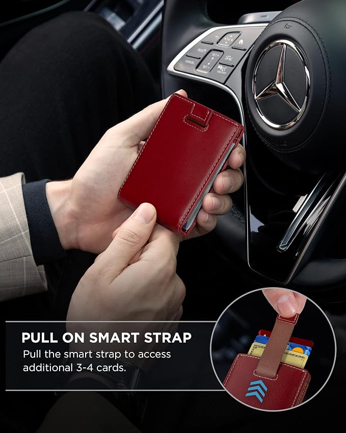SERMAN BRANDS RFID Blocking Slim Bifold Genuine Leather Minimalist Front Pocket - Image 5