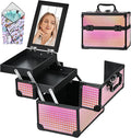 Makeup Case Organizer, Makeup Train Case, Trays Cosmetic Box Portable, by Unknown