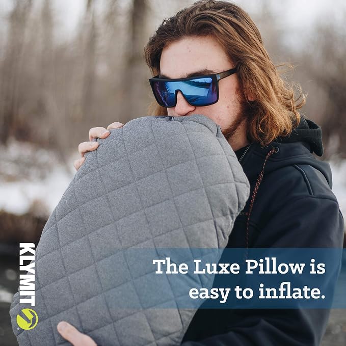 Klymit Luxe Travel Pillow, Lightweight Inflatable Hybrid Airplane, Backpacking - Image 3