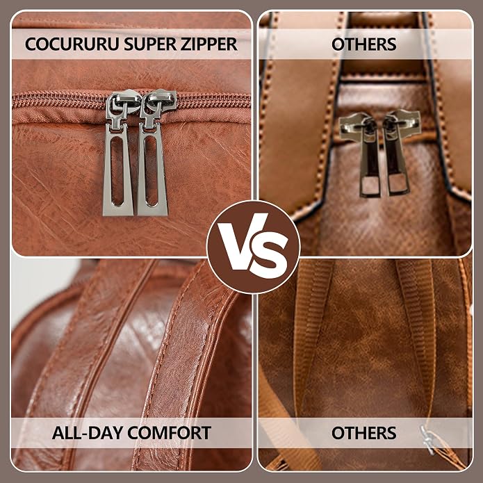 Women Backpack Purse PU Leather Anti-theft Casual Shoulder Bag Fashion Ladies - Image 5