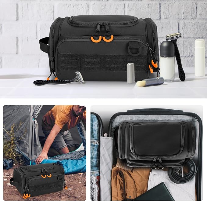 Tactical Toiletry Bag for Men, Hanging Hygiene Bag, Travel Dopp Kit Organizer - Image 5