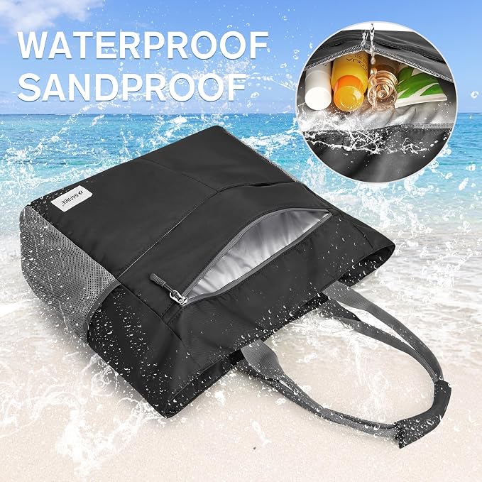 G4Free Beach Bag, Waterproof Sandproof Beach Tote Bag, Large Capacity Foldable - Image 2
