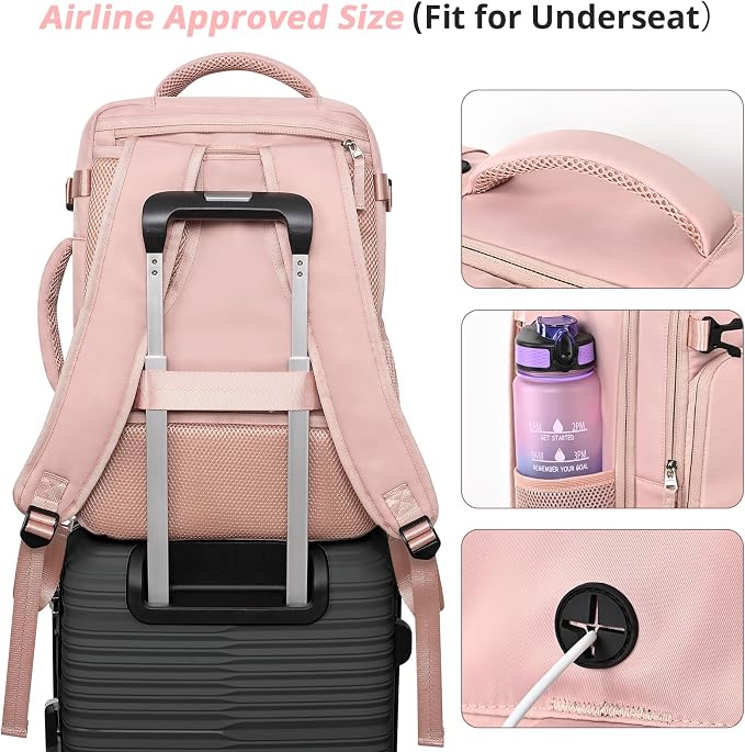 Travel Backpack for Women Men, Travel Laptop Backpack w/USB Charging Port - Image 3