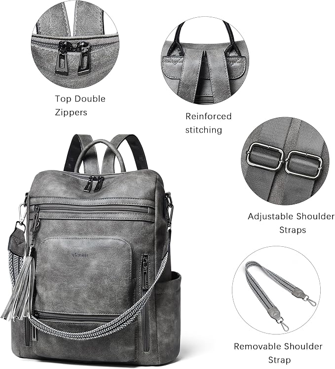 Shrrie Vegan Leather Laptop Backpack - Image 6