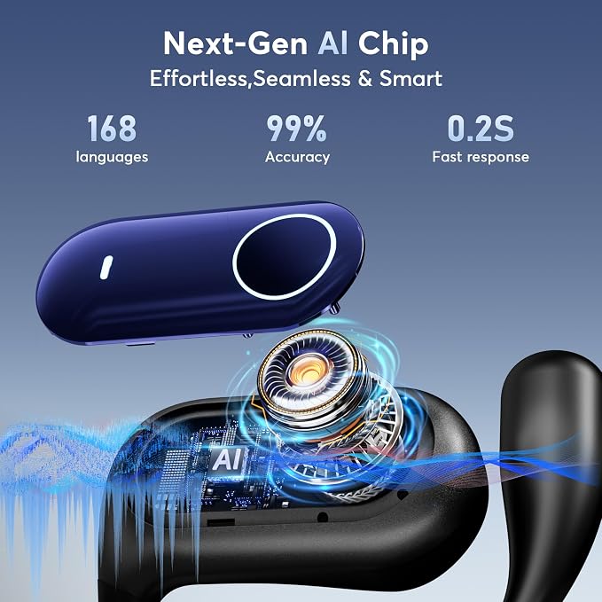 168 Languages AI Translation Earbuds, 4-in-1 Smart Mode Touch Screen Real-Time - Image 5