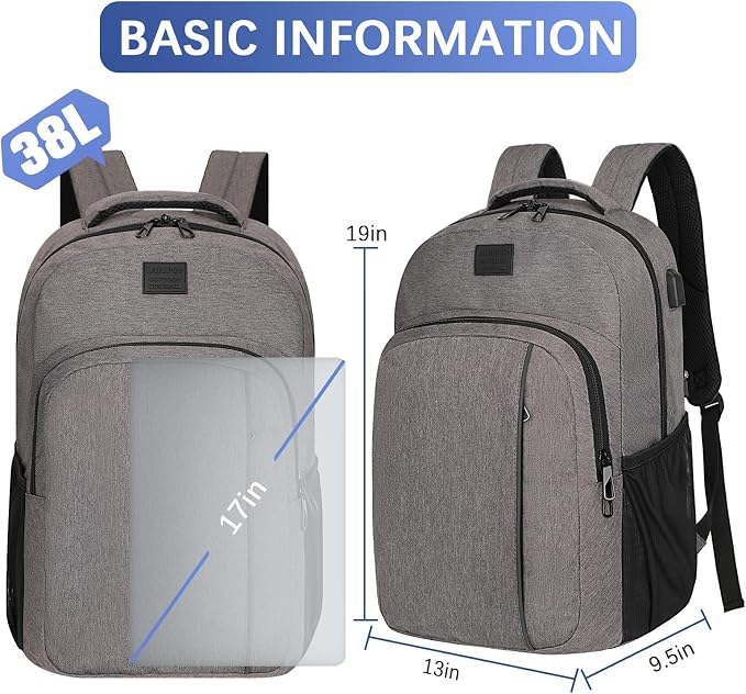 LARIPOP Extra Large Backpack, 17.3 Inch Business Laptop backpack - Image 2