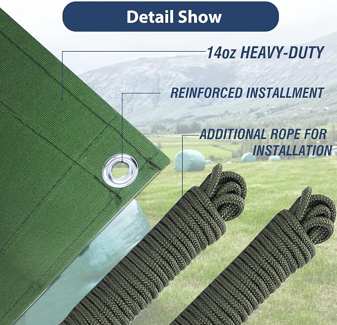 10’x12’ Canvas Tarps Heavy Duty Waterproof Tarpaulins - Image 5