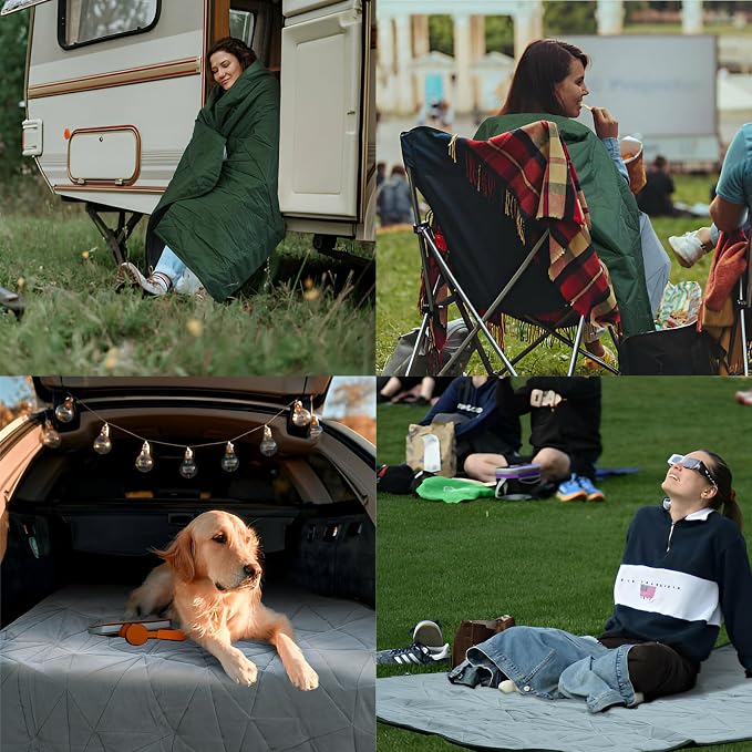 Outdoor Waterproof Blanket, Foldable Fleece Stadium Blanket - Image 6