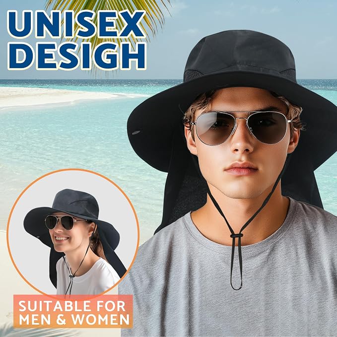NPJY Sun Fishing Hats with Neck Flap - Image 2