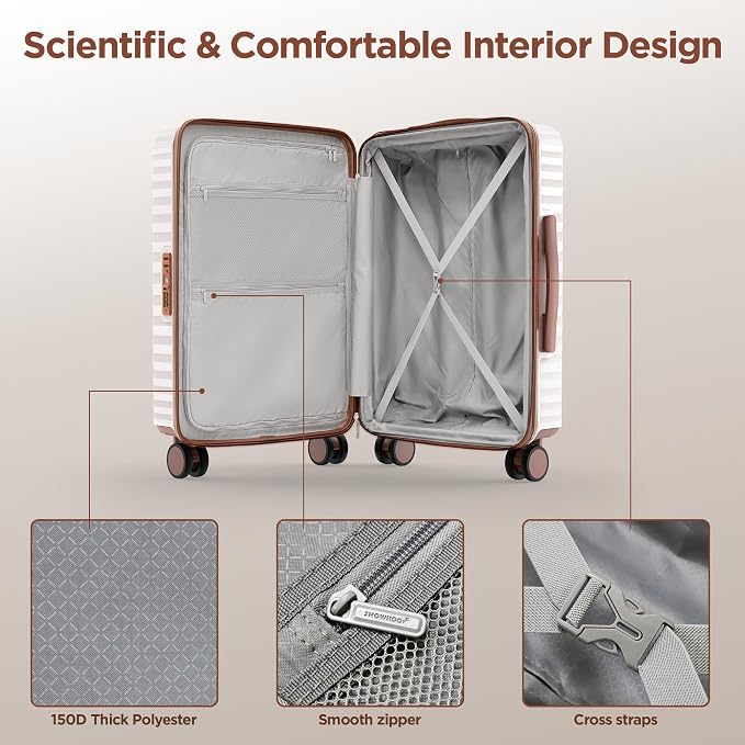 SHOWKOO Suitcase Hardside Expandable Luggage Set, Suitcase - Image 9