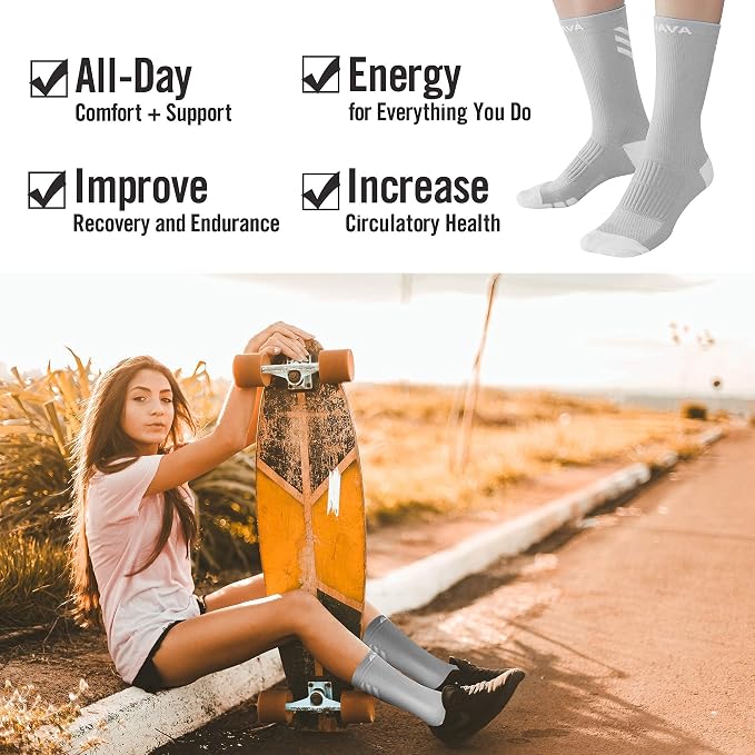 DOVAVA Dri-tech Compression Crew Socks, Comfort Boost Circulation - Image 5