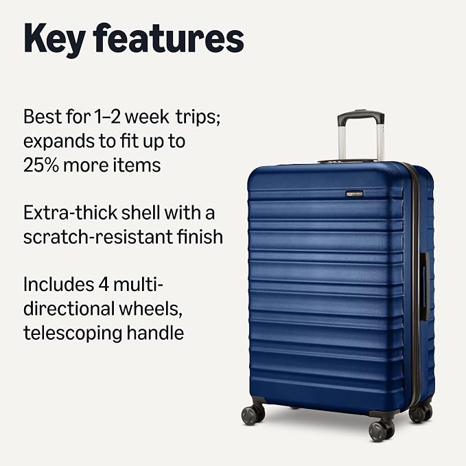 Amazon Basics 26" Hardside Medium Checked Luggage, Hardshell Suitcase - Image 2