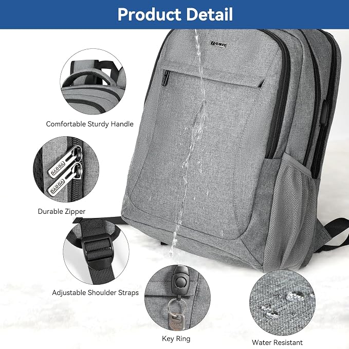 Voova Travel Laptop Backpack, Business Work Laptop Backpack - Image 4