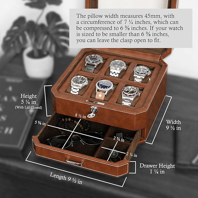 ROTHWELL 6 Slot Leather Watch Box - Image 2