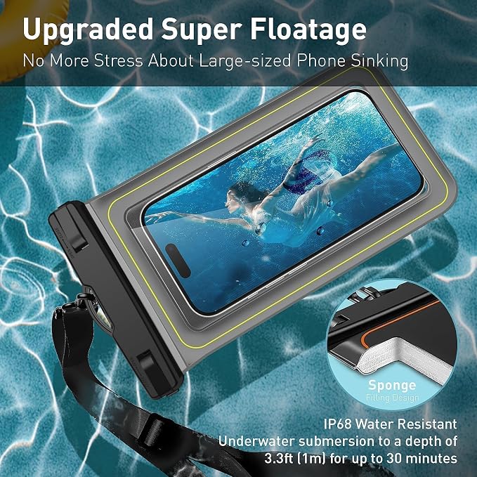 Marine IP68 Waterproof Phone Pouch, Floating Waterproof Dry Bag Compatible - Image 2