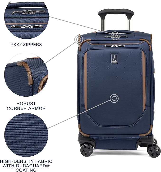 Travelpro Crew Classic Lightweight Softside Expandable Carry on Luggage - Image 3