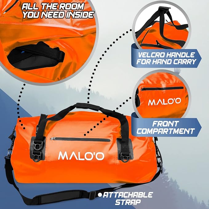 Malo'o Waterproof Dry Bag Duffel 40L/60L/100L, Roll Top Duffel Keeps Gear Dry - Image 3
