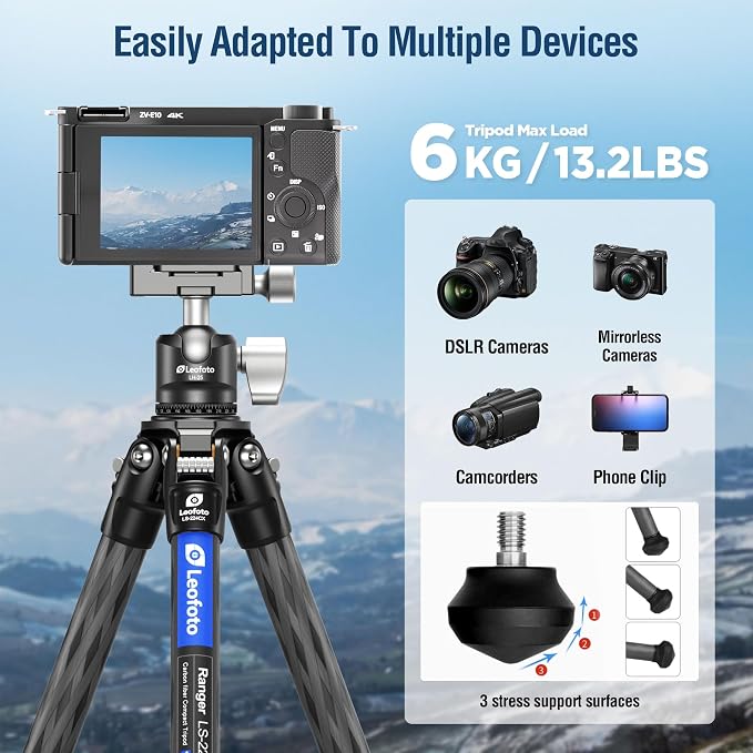 42.2" Carbon Fiber Travel Tripod - Image 5