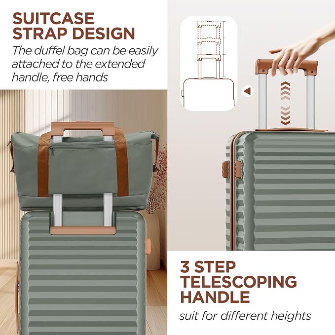 SHOWKOO Carry On Luggage Hardshell Lightweight Luggage Set, Suitcase - Image 5