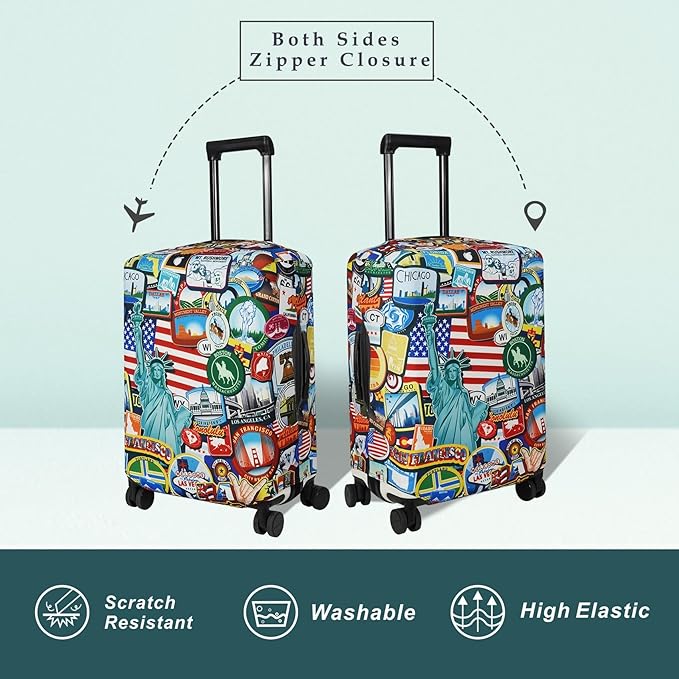 Explore Land Travel Luggage Cover Suitcase Protector Fits 27-30 Inch Case - Image 2