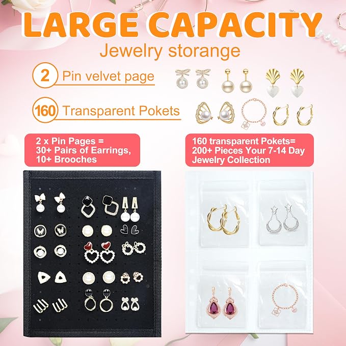 Meneng Earring Travel Case Organizer: Transparent Jewelry Storage Book - Image 3