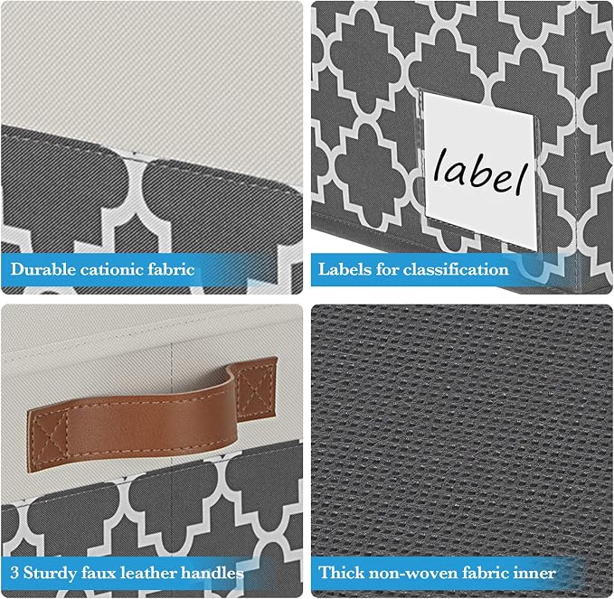 Large Storage Bins with Lids, Foldable Fabric Storage Baskets with Lids - Image 5