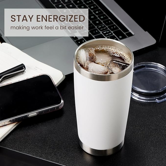 MEWAY 20oz Tumbler 4 Pack Double Wall Vacuum Insulated Travel Mug Bulk - Image 4