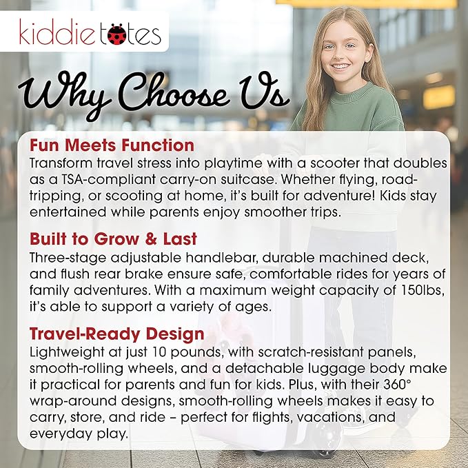 KIDDIETOTES Detachable 4-in-1 Scooter Luggage - Image 8