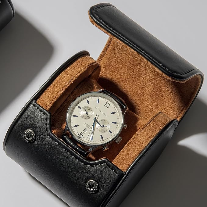 Oirlv Premium Leather Watch Roll Travel Case Single Watch Box - Image 6