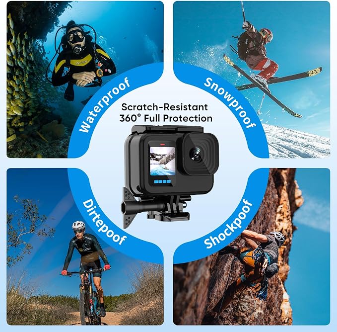 Compatible for Go Pro Hero 13 12 11 10 9 Black Waterproof Housing Case - Image 4
