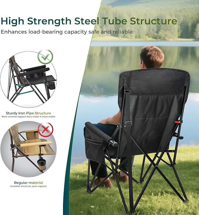 ALPHA CAMP Oversized Folding Camping Chairs - Image 7