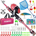 ODDSPRO Kids Fishing Pole Pink, Portable Telescopic Fishing Rod and Reel Combo by ODDSPRO