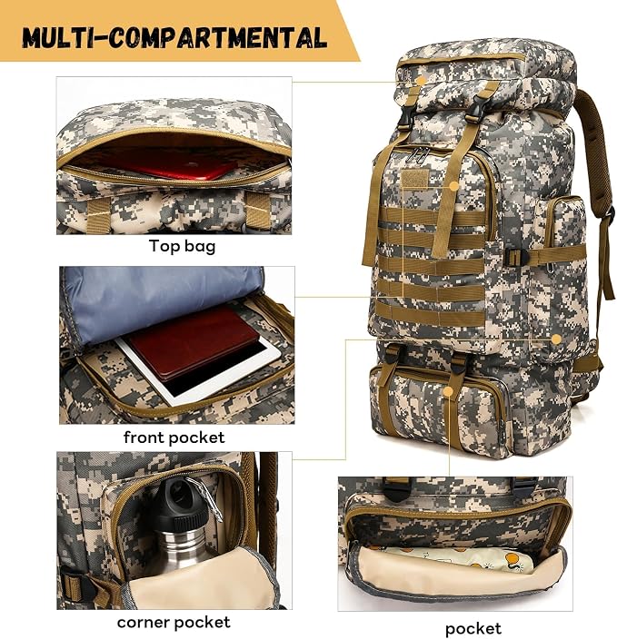 80L 2Pcs Hiking Backpack for Men - Image 4