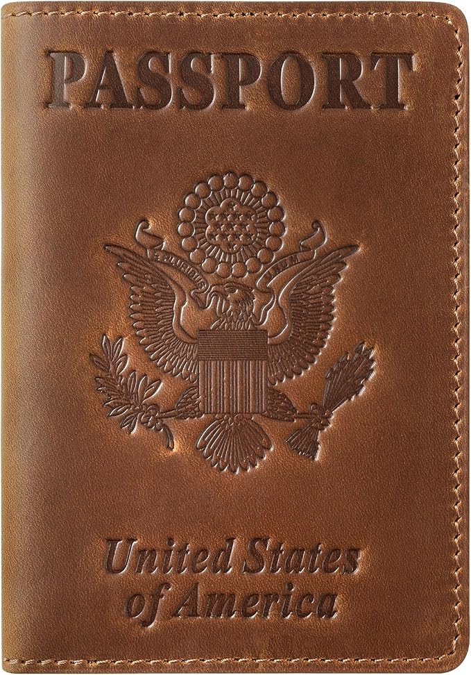 Jack&Chris Leather Passport Holder, Passport Travel Wallet Cover Case by JackChris