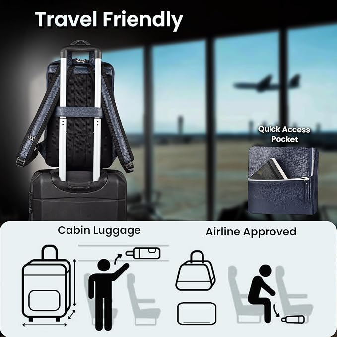 LEATHER VILLAGE Leather Laptop Backpack - Image 7