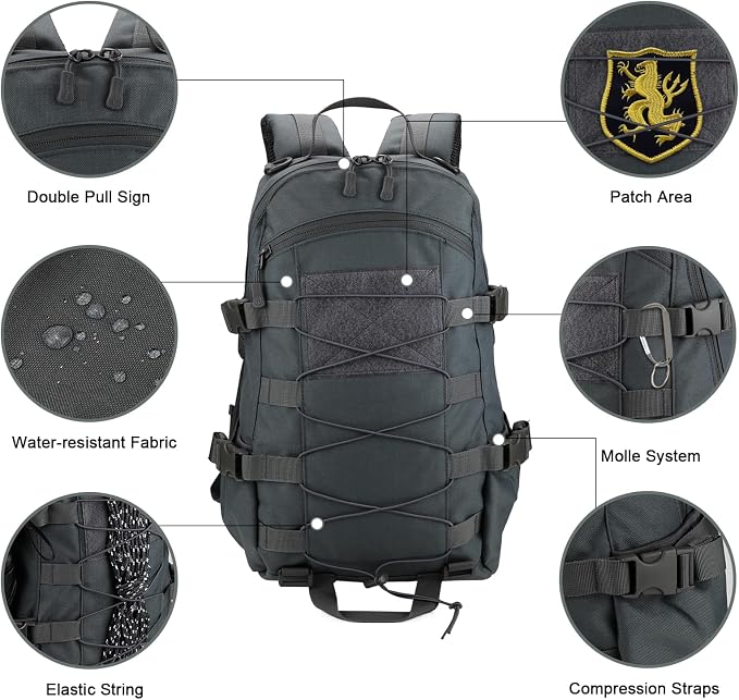 25L Hiking Backpack Small Tactical Backpack Daypack Camping Trekking Hunting - Image 4