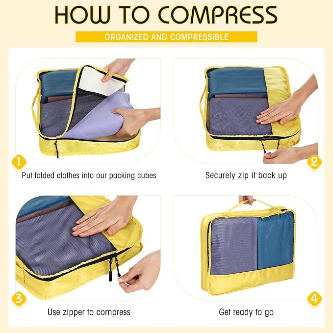 5 Pcs Packing Cubes for Suitcase Large Travel Cubes Carry on Luggage Organizer - Image 4